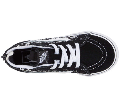 Vans Sk8 HI Zip Logo Repeat Black /True White Toddler Shoes