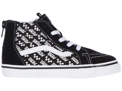 Vans Sk8 HI Zip Logo Repeat Black /True White Toddler Shoes