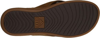 REEF Cushion Lux Men's Flip Flop – Ultra Soft Cushion Footbed, Premium Full Grain Leather Strap, Toffee RF0A3YMNTFF
