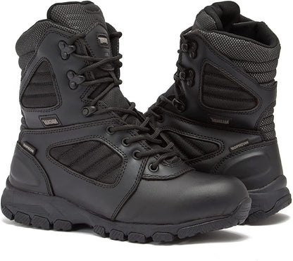 MAGNUM Men's 8.0 Waterproof Tactical Boots, Leather Side Zip Military Combat Desert