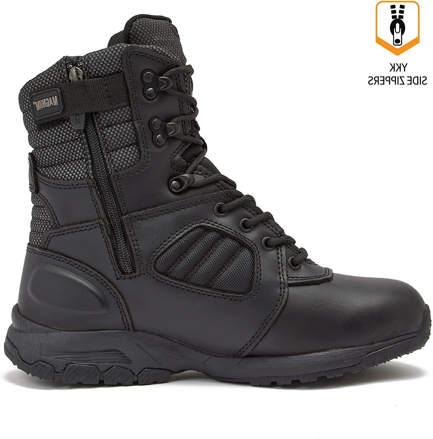 MAGNUM Men's 8.0 Waterproof Tactical Boots, Leather Side Zip Military Combat Desert