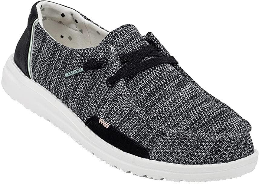 Hey Dude Women's Wendy Sox, Boho, Chambray Grey / Black / Blue Slip-on Shoes