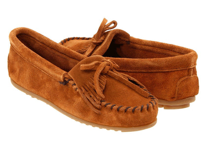 Minnetonka Kilty Brown Leather 402 Women's Shoes