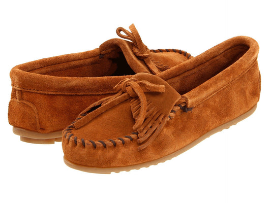 Minnetonka Kilty Brown Leather 402 Women's Shoes