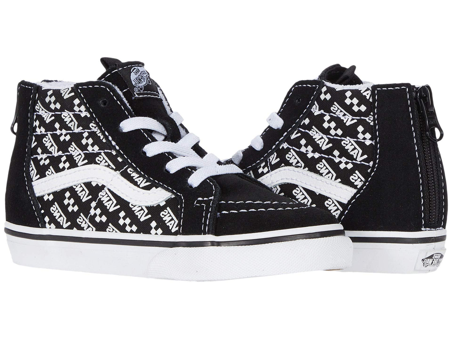 Vans Sk8 HI Zip Logo Repeat Black /True White Toddler Shoes