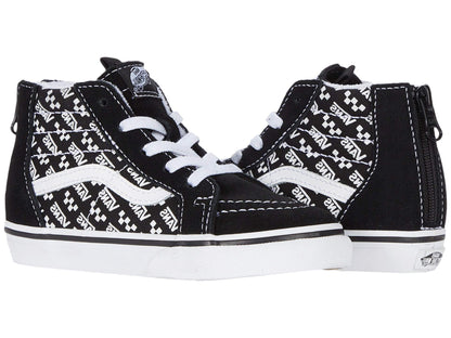 Vans Sk8 HI Zip Logo Repeat Black /True White Toddler Shoes