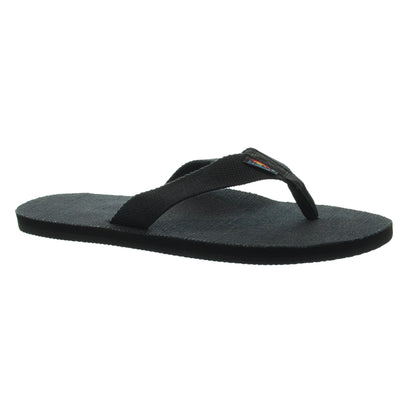 Rainbow Sandals Men's Hemp Single Layer Black Flipflop