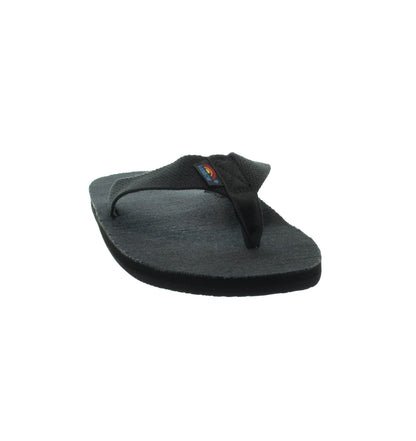 Rainbow Sandals Men's Hemp Single Layer Black Flipflop