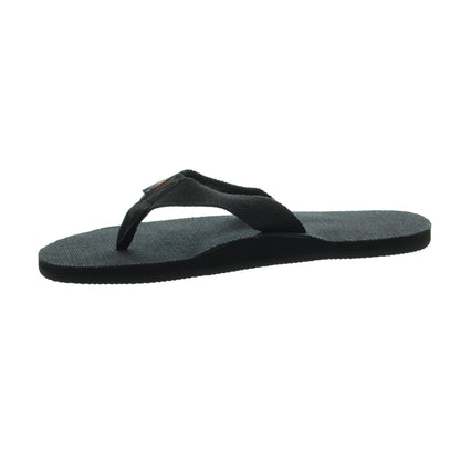 Rainbow Sandals Men's Hemp Single Layer Black Flipflop