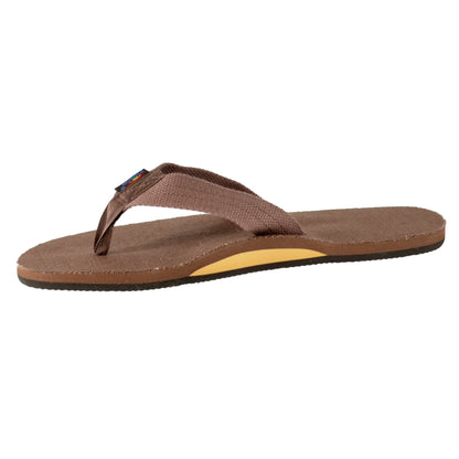 Rainbow Sandals Men's Hemp Single Layer Brown Flipflop