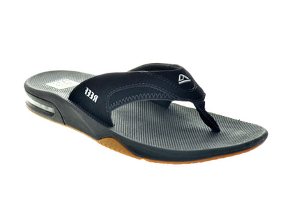 Reef Men's Fanning Bottle Opener Black, Brown, Gray Olive Navy Sandal - Comfy Shoes