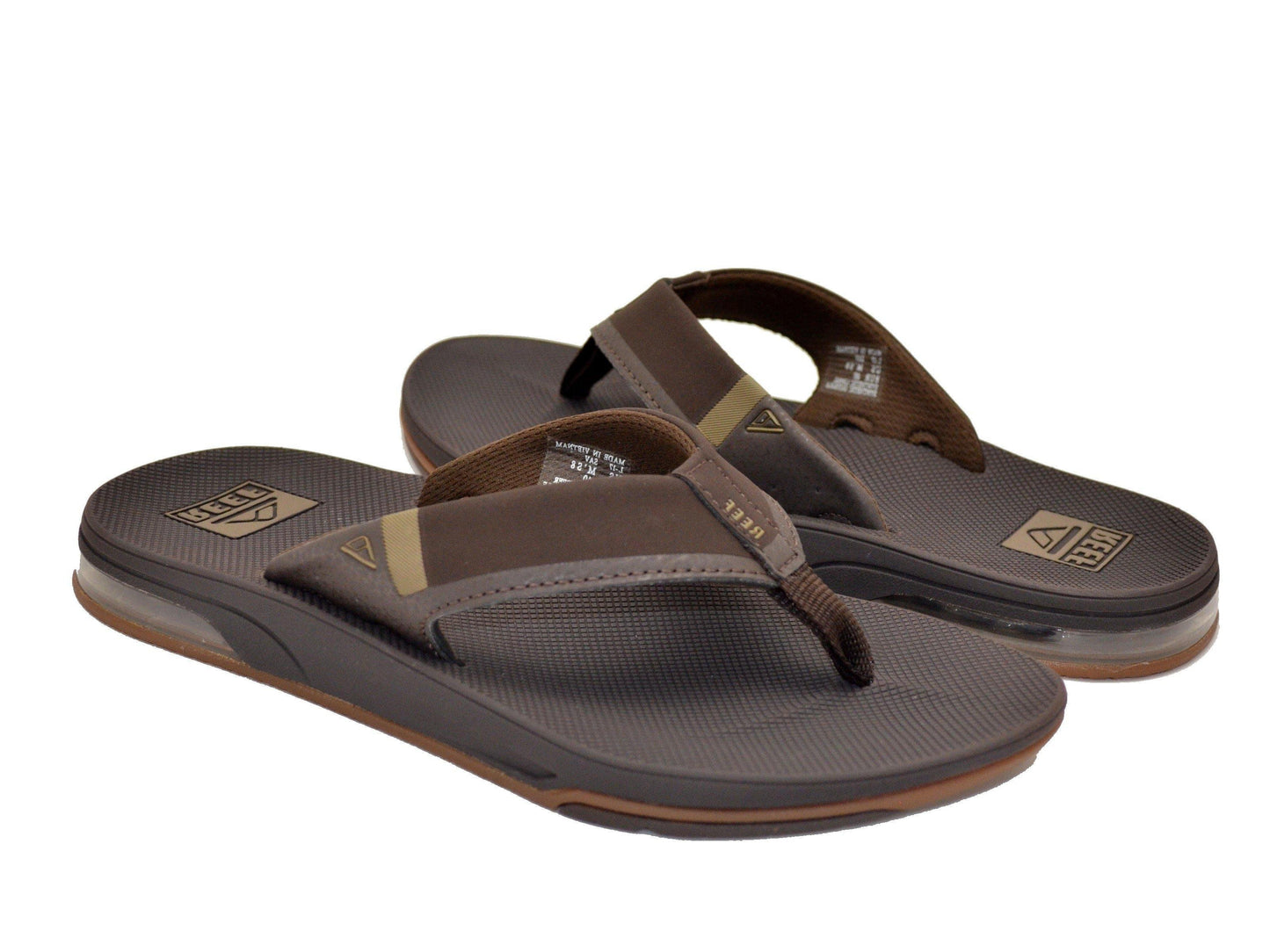 Reef Men's Fanning Bottle Opener Black, Brown, Gray Olive Navy Sandal - Comfy Shoes