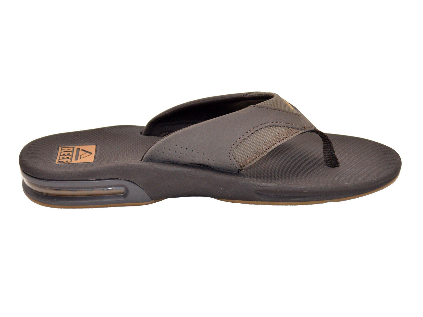 Reef Men's Fanning Bottle Opener Black, Brown, Gray Olive Navy Sandal - Comfy Shoes