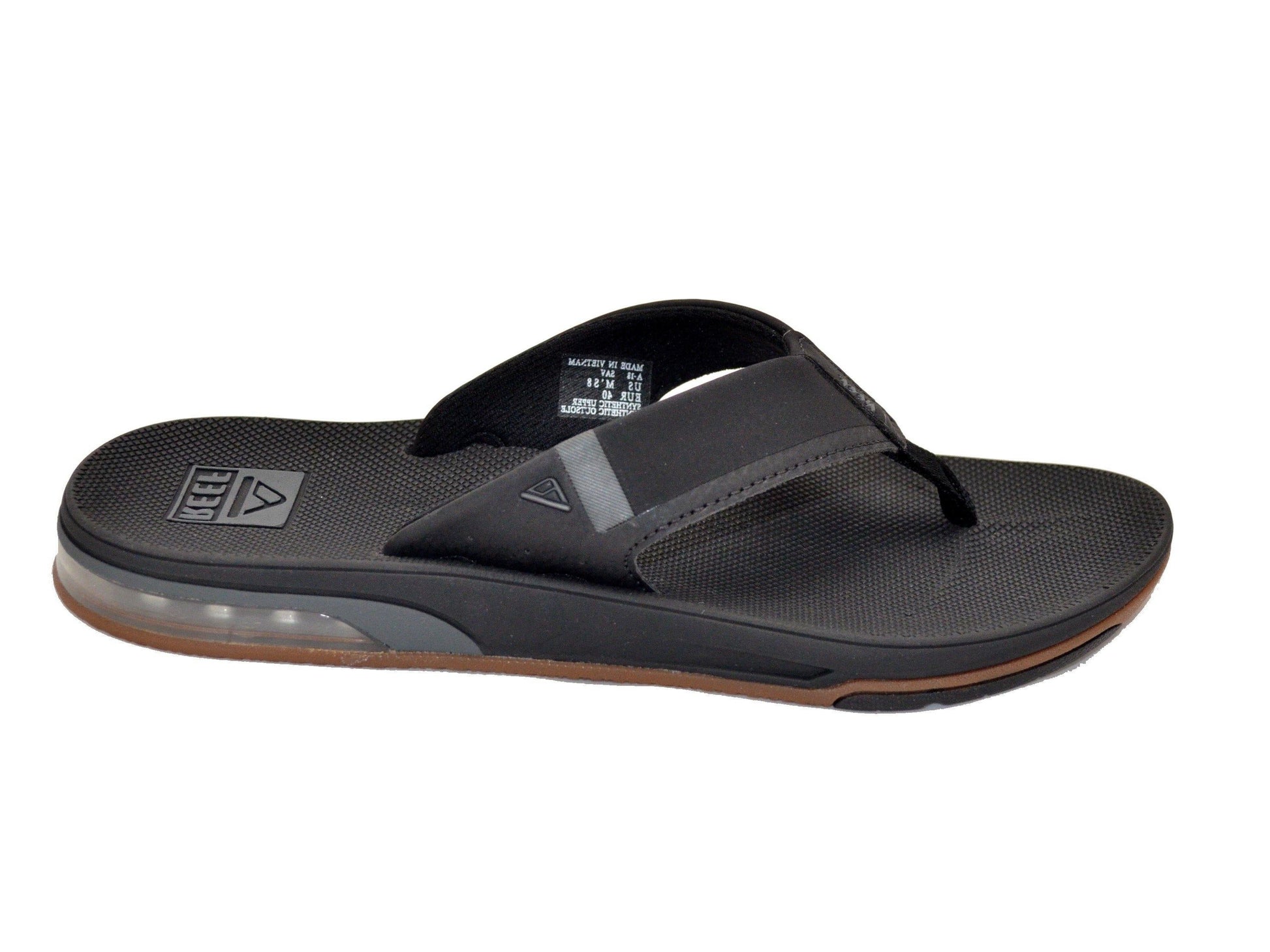 Reef Men's Fanning Bottle Opener Black, Brown, Gray Olive Navy Sandal - Comfy Shoes