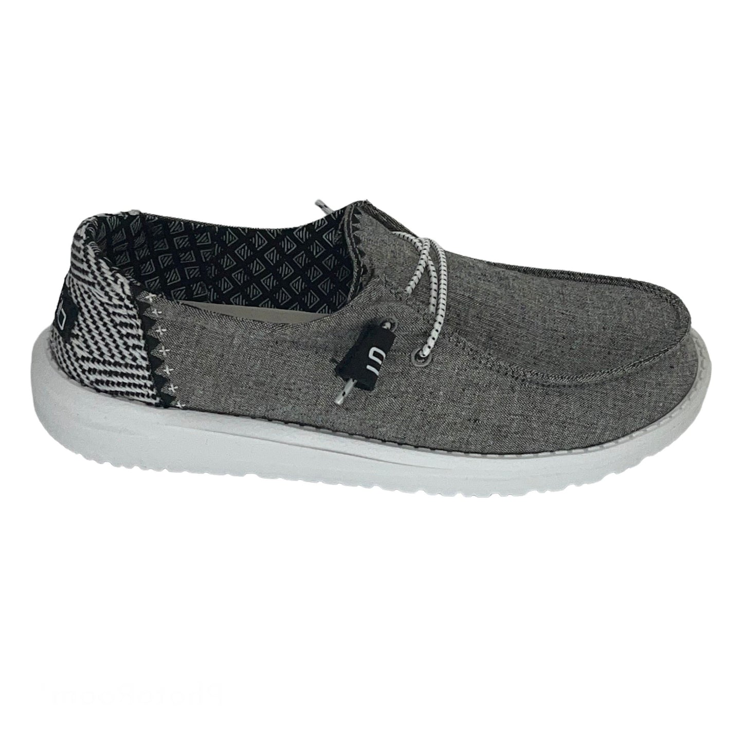 Hey Dude Women's Wendy Sox, Boho, Chambray Grey / Black / Blue Slip-on Shoes