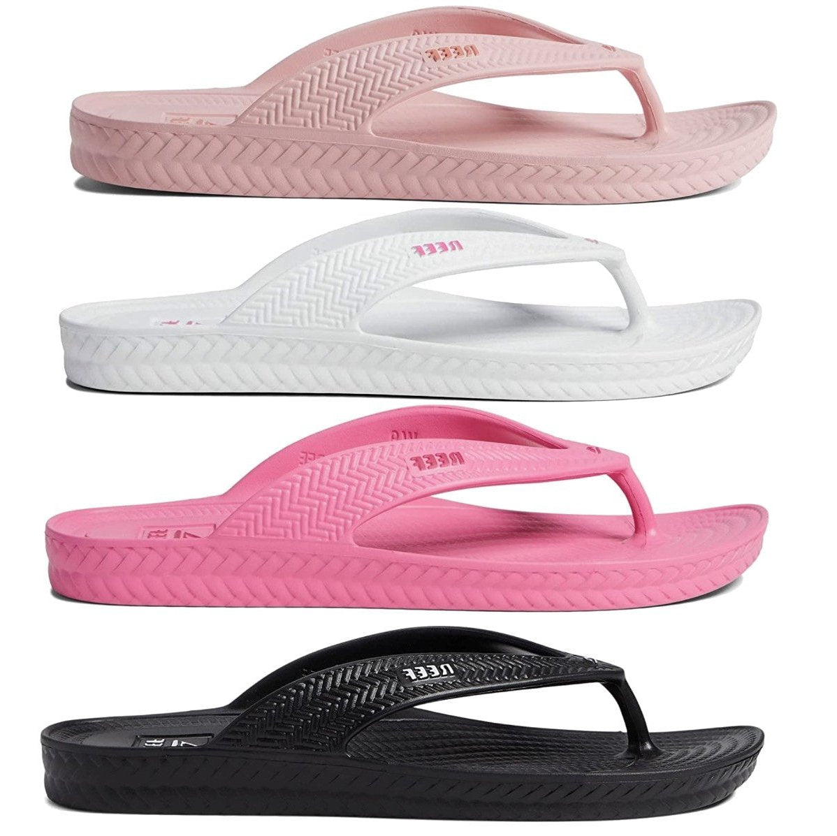 Reef Women's Water Court Black, White , Pink Flipflop Sandal