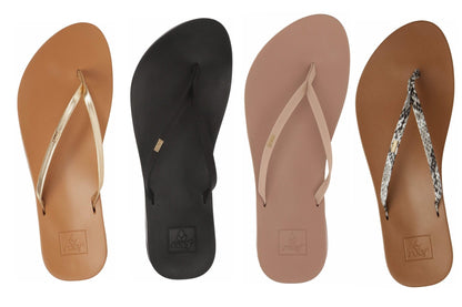 Reef Cushion Bounce Slim Black , Beige , Brown Women's Flip Flop 6 7 8 9 10 11