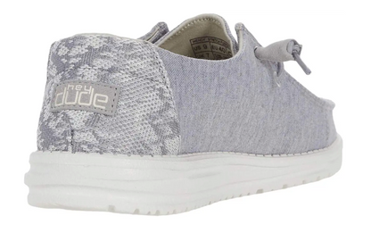 Hey Dude Women's Wendy Sox, Boho, Chambray Grey / Black / Blue Slip-on Shoes