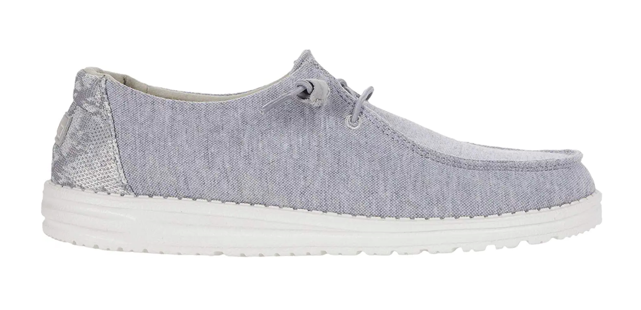 Hey Dude Women's Wendy Sox, Boho, Chambray Grey / Black / Blue Slip-on Shoes