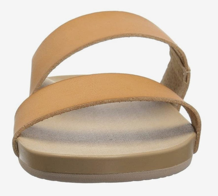 Reef Women's Cushion Vista Black - Natural Slide Sandal ( Vegan)