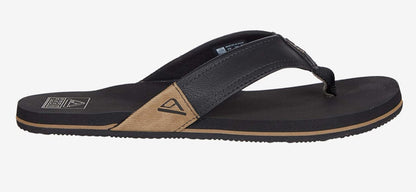 Reef Men's Newport Flip-Flop Sandal – Ocean Black, Tan Brown, Bronze | Comfortable & Durable Beach Sandals