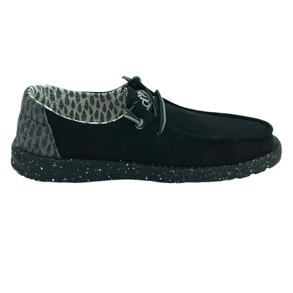 Hey Dude Women's Wendy Sox, Boho, Chambray Grey / Black / Blue Slip-on Shoes