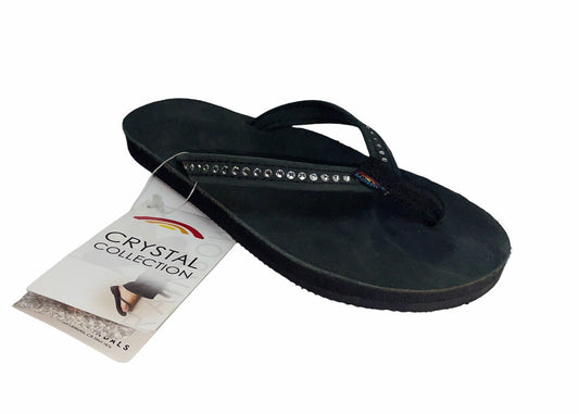 Rainbow Sandals 401ALTSN Women's Black Crystal Sandals Flip Flops