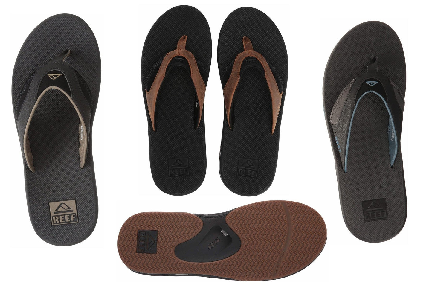 Reef Men's Leather Fanning  Bottle Opener Sandal - RF002026